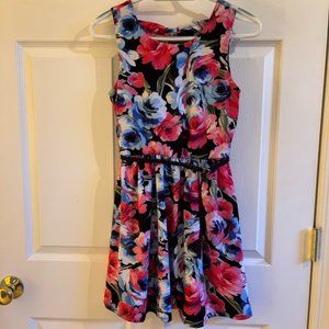 Lily Rose Pink and Blue Floral Dress Women's Size S